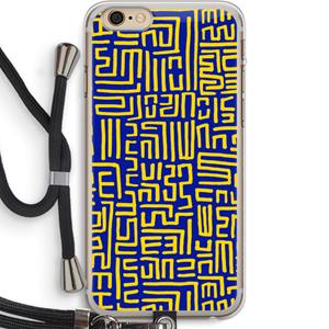 CaseCompany Majorelle Blue Print: iPhone 6 PLUS / 6S PLUS Transparant Hoesje met koord