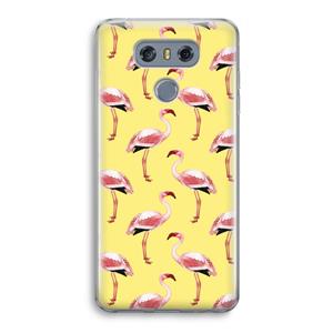 CaseCompany Flamingo's geel: LG G6 Transparant Hoesje