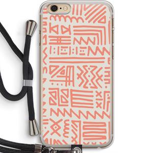 CaseCompany Marrakech Pink: iPhone 6 PLUS / 6S PLUS Transparant Hoesje met koord