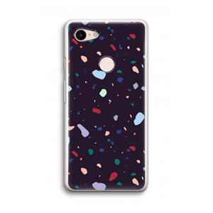 CaseCompany Dark Rounded Terrazzo: Google Pixel 3 Transparant Hoesje