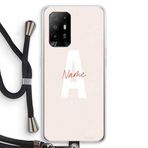 CaseCompany Strawberry Milkshake: Oppo A95 5G Transparant Hoesje met koord