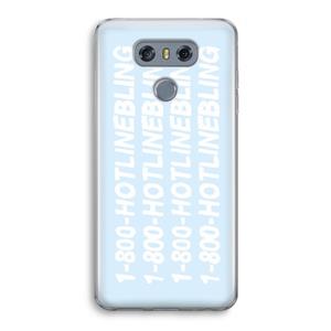 CaseCompany Hotline bling blue: LG G6 Transparant Hoesje