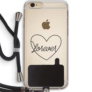 CaseCompany Forever heart black: iPhone 6 PLUS / 6S PLUS Transparant Hoesje met koord