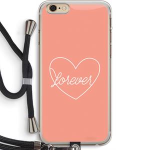 CaseCompany Forever heart: iPhone 6 PLUS / 6S PLUS Transparant Hoesje met koord