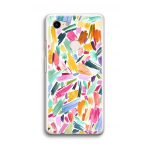 CaseCompany Watercolor Brushstrokes: Google Pixel 3 Transparant Hoesje
