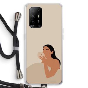 CaseCompany Fresh coffee: Oppo A95 5G Transparant Hoesje met koord