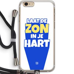 CaseCompany Laat de zon in je hart: iPhone 6 PLUS / 6S PLUS Transparant Hoesje met koord