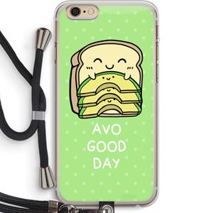 CaseCompany Avo Good Day: iPhone 6 PLUS / 6S PLUS Transparant Hoesje met koord