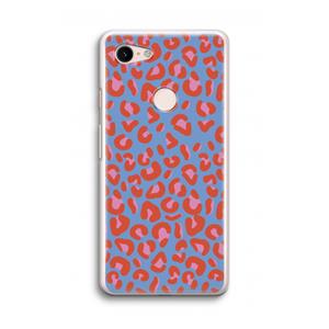 CaseCompany Leopard blue: Google Pixel 3 Transparant Hoesje