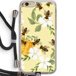 CaseCompany No flowers without bees: iPhone 6 PLUS / 6S PLUS Transparant Hoesje met koord