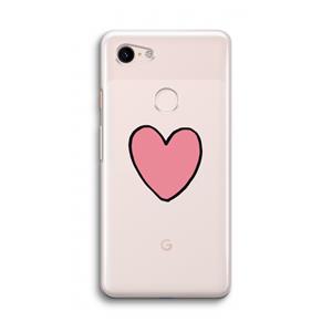 CaseCompany Hartje: Google Pixel 3 Transparant Hoesje