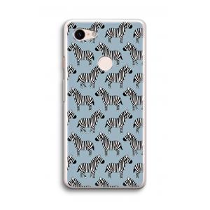 CaseCompany Zebra: Google Pixel 3 Transparant Hoesje