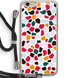 CaseCompany Colored Giraffe: iPhone 6 PLUS / 6S PLUS Transparant Hoesje met koord
