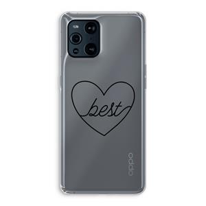 CaseCompany Best heart black: Oppo Find X3 Pro Transparant Hoesje