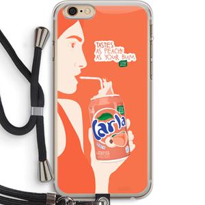 CaseCompany Peach please!: iPhone 6 PLUS / 6S PLUS Transparant Hoesje met koord