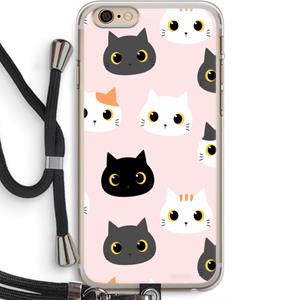 CaseCompany Katten: iPhone 6 PLUS / 6S PLUS Transparant Hoesje met koord