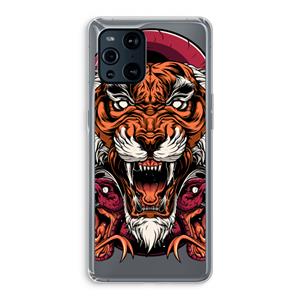 CaseCompany Tiger and Rattlesnakes: Oppo Find X3 Transparant Hoesje