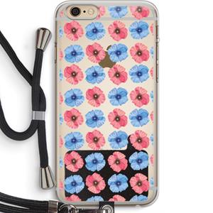 CaseCompany Klaproosjes: iPhone 6 PLUS / 6S PLUS Transparant Hoesje met koord