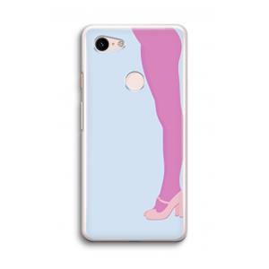 CaseCompany Pink panty: Google Pixel 3 Transparant Hoesje