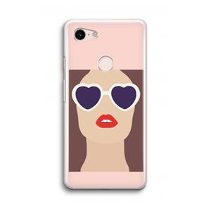 CaseCompany Red lips: Google Pixel 3 Transparant Hoesje