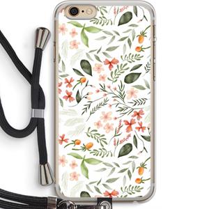 CaseCompany Sweet little flowers: iPhone 6 PLUS / 6S PLUS Transparant Hoesje met koord