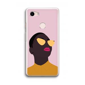 CaseCompany Yellow glasses: Google Pixel 3 Transparant Hoesje