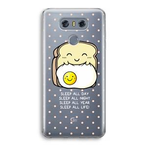 CaseCompany Sleep All Day: LG G6 Transparant Hoesje