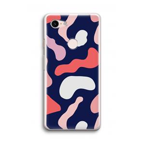 CaseCompany Memphis Shapes Pink: Google Pixel 3 Transparant Hoesje