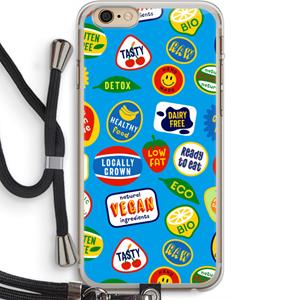 CaseCompany Fruitsticker: iPhone 6 PLUS / 6S PLUS Transparant Hoesje met koord