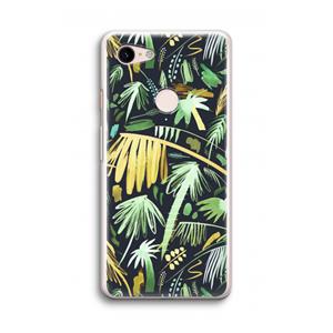 CaseCompany Tropical Palms Dark: Google Pixel 3 Transparant Hoesje