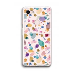 CaseCompany Terrazzo Memphis Pink: Google Pixel 3 Transparant Hoesje