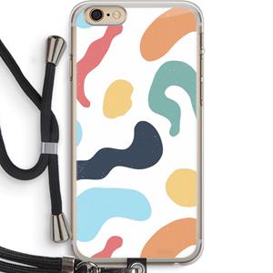 CaseCompany Memphis Shapes Blue: iPhone 6 PLUS / 6S PLUS Transparant Hoesje met koord
