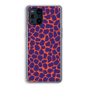 CaseCompany Purple Giraffe: Oppo Find X3 Transparant Hoesje