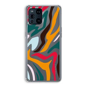 CaseCompany Colored Zebra: Oppo Find X3 Transparant Hoesje