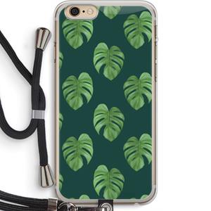 CaseCompany Monstera leaves: iPhone 6 PLUS / 6S PLUS Transparant Hoesje met koord