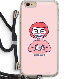 CaseCompany Hartje: iPhone 6 PLUS / 6S PLUS Transparant Hoesje met koord