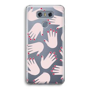 CaseCompany Hands pink: LG G6 Transparant Hoesje