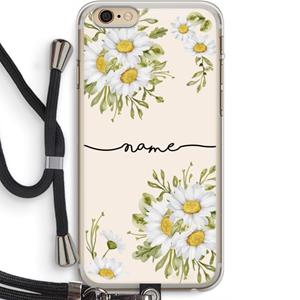 CaseCompany Daisies: iPhone 6 PLUS / 6S PLUS Transparant Hoesje met koord