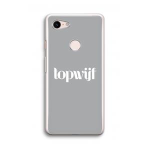 CaseCompany Topwijf Grijs Wit: Google Pixel 3 Transparant Hoesje