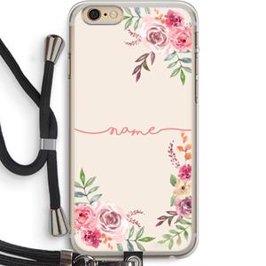 CaseCompany Rozen: iPhone 6 PLUS / 6S PLUS Transparant Hoesje met koord