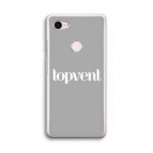 CaseCompany Topvent Grijs Wit: Google Pixel 3 Transparant Hoesje