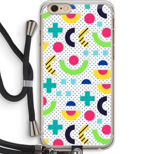 CaseCompany 8-bit N°1: iPhone 6 PLUS / 6S PLUS Transparant Hoesje met koord