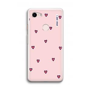 CaseCompany Hartjes: Google Pixel 3 Transparant Hoesje