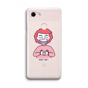 CaseCompany Hartje: Google Pixel 3 Transparant Hoesje