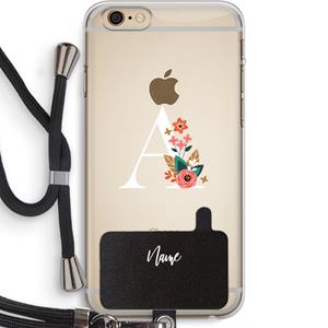 CaseCompany Pink Bouquet: iPhone 6 PLUS / 6S PLUS Transparant Hoesje met koord