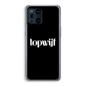 CaseCompany Topwijf Zwart: Oppo Find X3 Pro Transparant Hoesje