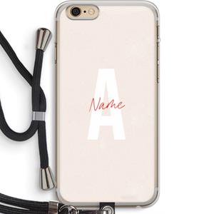 CaseCompany Strawberry Milkshake: iPhone 6 PLUS / 6S PLUS Transparant Hoesje met koord