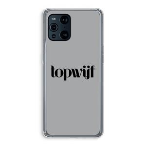 CaseCompany Topwijf Grijs Zwart: Oppo Find X3 Pro Transparant Hoesje