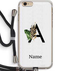 CaseCompany Charcoal Flora: iPhone 6 PLUS / 6S PLUS Transparant Hoesje met koord