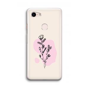 CaseCompany Roses are red: Google Pixel 3 Transparant Hoesje